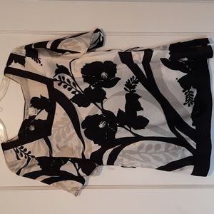 White House Black Market Silk Floral Tunic Small